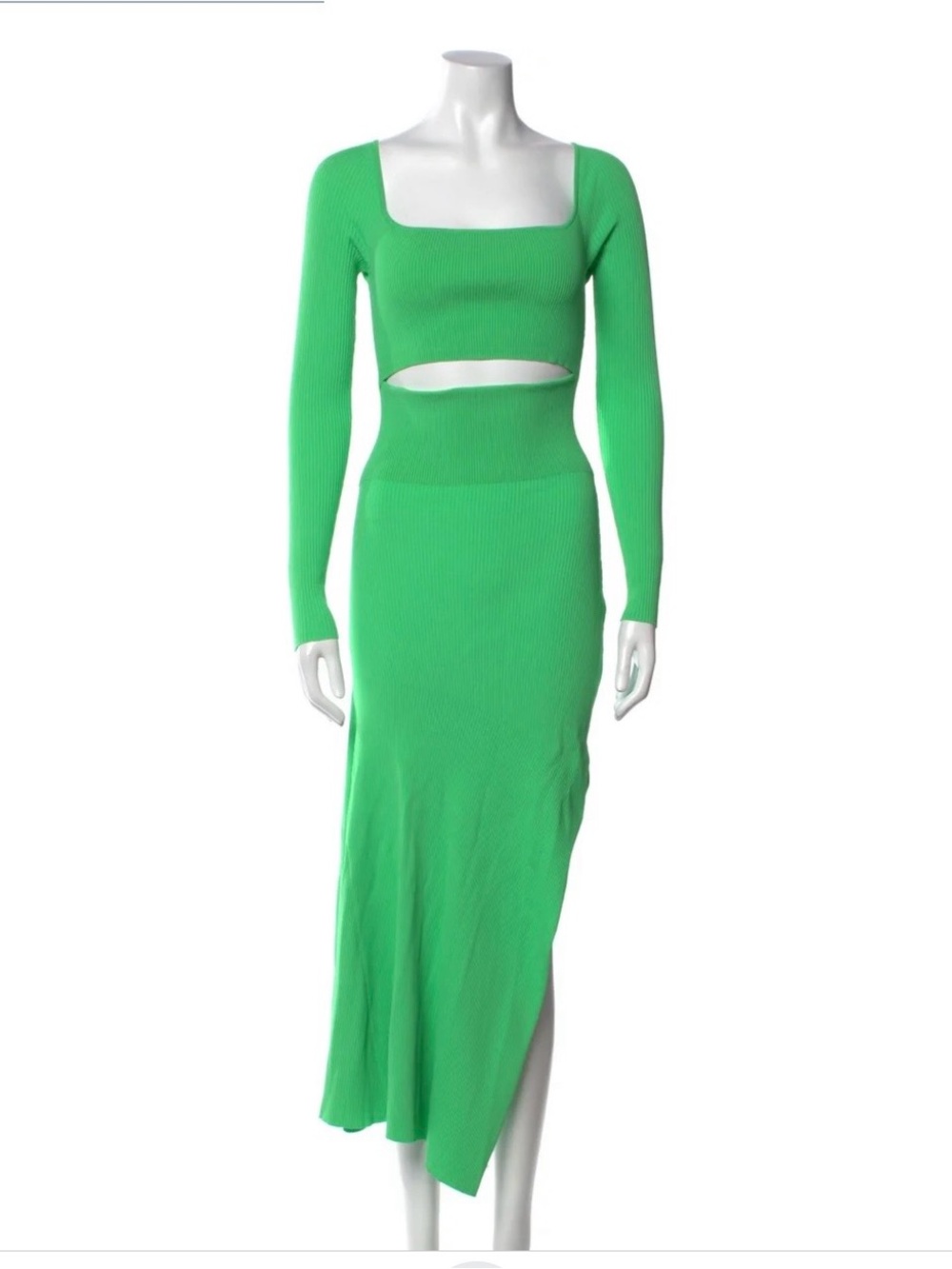 A.L.C. Mint Green Ribbed Long Sleeve Maxi Dress size S/P